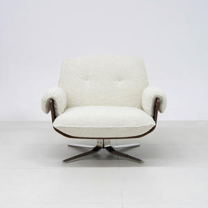 Fauteuil de bureau moderne marron rotatif aux couleurs personnalisées, style chaise de loisirs individuelle pour salon et balcon - Product Image 5