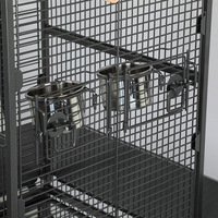 Grande cage à oiseaux en fer forgé de 63 pouces de hauteur, construction solide avec plateau de jeu, grande volière avec support pour calopsitte, ara