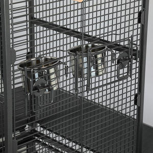 Grande cage à oiseaux en fer forgé de 63 pouces de hauteur, construction solide avec plateau de jeu, grande <span class=keywords><strong>volière</strong></span> avec support pour calopsitte, ara - Product Image 5