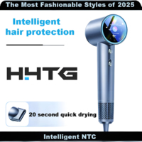 Sèche-cheveux intelligent à affichage numérique LCD Haute vitesse Froid Chaud Ion Négatif Lumière Rouge Bleue pour Adultes Voiture Hôtels Extérieur