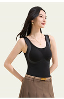Gilet thermique de luxe en lyocell et soie pour femme, débardeur sans couture amincissant, sous-vêtement chauffant magnétique pour l'hiver