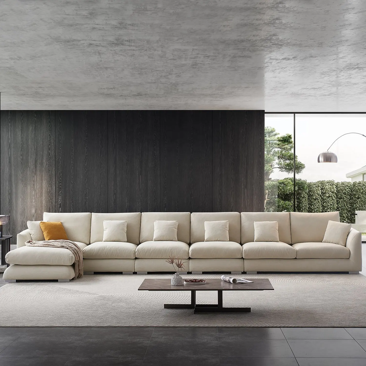 Sofá seccional moderno Sofá simple Sofá de plumas minimalista Diseños Sofá de nube Muebles Sala de estar