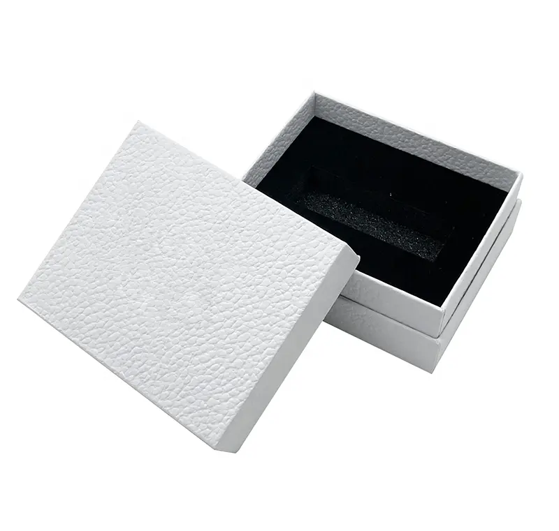 Luxe Geweven Papier Sieraden Gift Verpakking Met Fluwelen Foam Insert Stijve Deksel En Base Ring Doos Met Logo Custom gedrukt