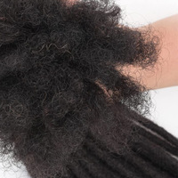 Extensions de dreadlocks en cheveux naturels pour hommes/femmes, 4-18 pouces, extensions de dreadlocks noires naturelles