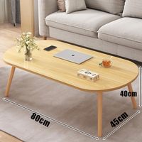 Table basse Adenuo de style moderne du milieu du siècle, en bois et plateau en marbre, design compact pour les petits espaces, 80x45x40cm, écologique et durable
