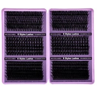 Kit de Cils en Grappes Réutilisables Faits Main, 12 Rangées de Segments Mixtes de Longueurs Variées pour Extensions de Cils DIY Faciles, Effet Naturel et Spectaculaire