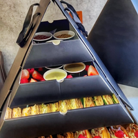 Boîtes de repas personnalisées en forme de pyramide pour les fêtes, desserts, sandwichs, chocolat, emballages de traiteur à quatre étages en papier