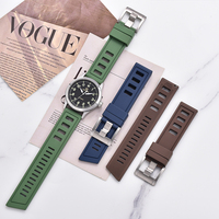 Bracelet de montre JUELONG en caoutchouc fluoré FKM noir 20 mm 22 mm noir ventilé style échelle IFO