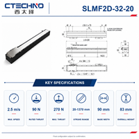 CTECHNO SLMF2D-32-20 Módulo de motor lineal integrado, etapa de posicionamiento de accionamiento directo, 90 N de empuje nominal, carrera de 20 mm para semiconductores