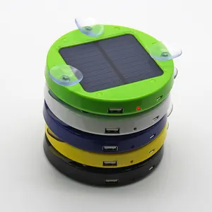 Carregador solar de vidro adesivo de forma redonda, banco de energia solar portátil para telefone, oem 1800mah