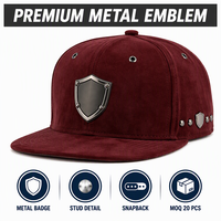 Casquette Snapback en Daim avec Badge Métallique, Style Urbain Haut de Gamme, Vente en Gros pour Boutiques de Luxe