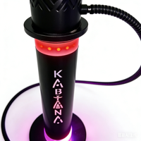 Ensemble de chicha moderne en aluminium avec base LED à télécommande, narguilé arabe lumineux à un seul tuyau avec accessoires complets