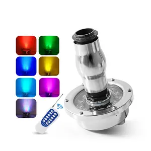 התאמה אישית 24w 12v rgb ip68 עמיד למים מזרקה rgb הוביל אור מתחת למים מזרקת אור עם זרבובית