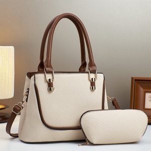 Bolso de hombro cruzado para <span class=keywords><strong>mujer</strong></span> con cremallera y patrón tejido, conjunto de dos piezas con contraste de color, gran capacidad, para el día a día, novedad 2026 - Product Image 1