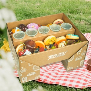 Holidaypac bán buôn giấy màu lật hộp bên thực phẩm sô cô la Dã Ngoại đứng chăn thả hộp phục vụ bao bì Platter hộp - Product Image 1