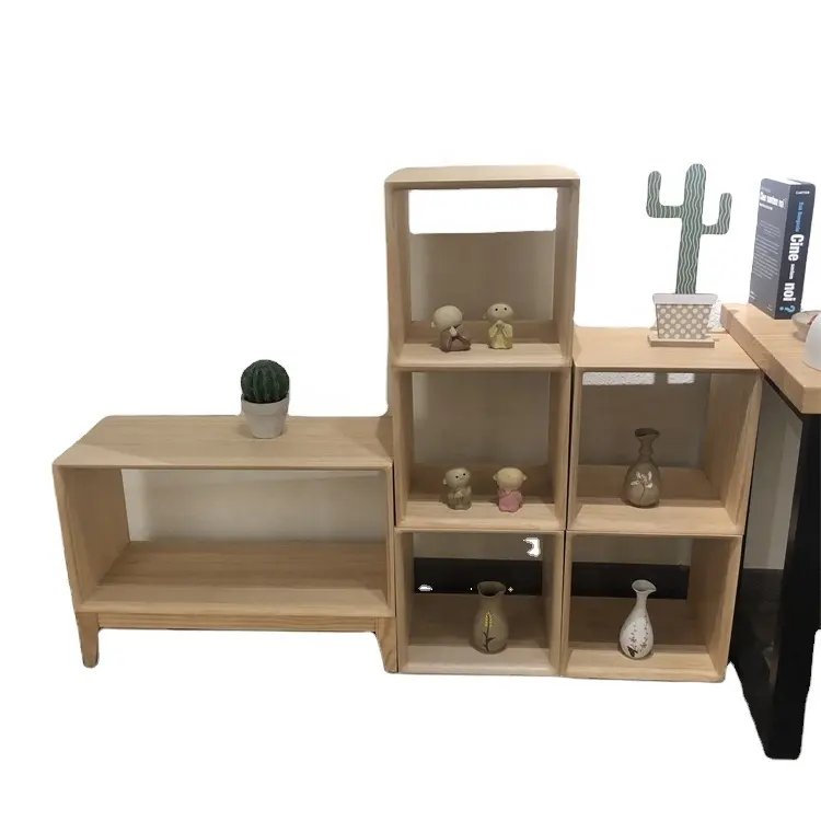 JIAMUJIA प्राकृतिक सरल डिजाइन भंडारण प्रदर्शन multifunctional कमरे में रहने वाले फर्नीचर लकड़ी टीवी कैबिनेट अलमारियों खड़े हो जाओ