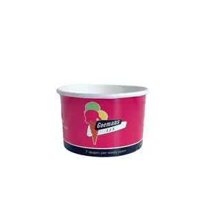 Custom Moden Art 5oz 3 amissario Gelato con Logo stampato rosa lucido tazza di carta per Gelato sorbetto allo Yogurt Gelato Helado