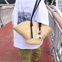 Bolsa de Praia Grande Capacidade Estilo Cesta Francesa de Palha Atacado - Bolsa de Praia Versátil Feminina para Férias