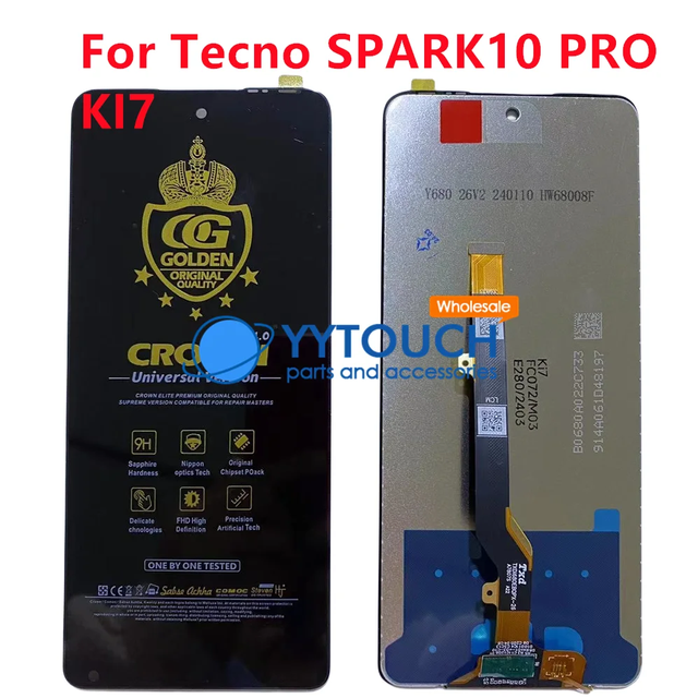 6.8" Original for Tecno Spark 10 Pro KI7 LCD Screen Touch Panel Digitizer Assembly Replacement