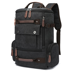 Mochila de lona vintage caqui de ocio barata uso múltiple Mochila deportiva grande de viaje mochila escolar - Product Image 2