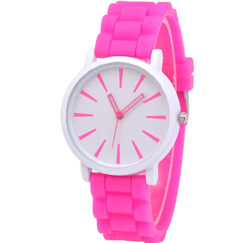 Stock fashion silicone watch ladies ultra-thin Geneva jelly quartz watch