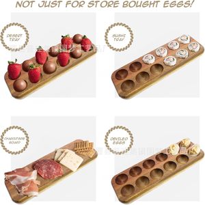 Independent Brands Wooden Egg Tray 6 Holes Freshness Preservation <b>Kitchen</b> Storage For Eggs And Duck Eggs - Product Image 4