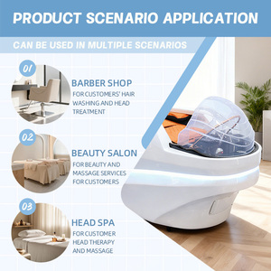 Lits de <span class=keywords><strong>massage</strong></span> électriques complets pour shampooing, chaise de lavage de salon de coiffure, circulation d'<span class=keywords><strong>eau</strong></span>, <span class=keywords><strong>lit</strong></span> de spa japonais pour la tête avec LED et sans plomberie - Product Image 6