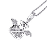 Pendentif Hip Hop personnalisé Sac d'argent volant entièrement serti de zircons, accessoires de collier pour hommes et femmes