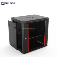 Rack de serveur de centre de données en acier SPCC de 19 pouces, conçu en usine pour l'intérieur, taille personnalisée 6U 4U, montage mural, IP20, revêtement en poudre, verre trempé