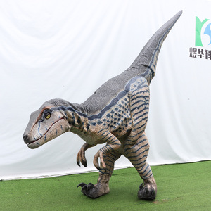 Realistisches Maßgefertigtes Dinosaurier-Kostüm Velociraptor Fabrik Animatronischer Metallrahmen Silikonhaut für Abenteuerpark Erwachsenen-Museum - Product Image 4