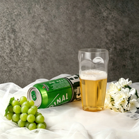 Gobelet à bière en plastique PET de 18 oz (500 ml), jetable, réutilisable, incassable, verres à boire pour bar et pub, pas besoin de lavage