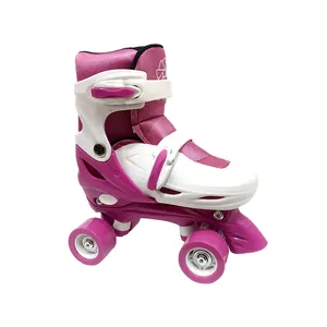 Vente chaude frein rose clignotant rouleau enfants patin à roues alignées chaussures de patin à roulettes rétractables