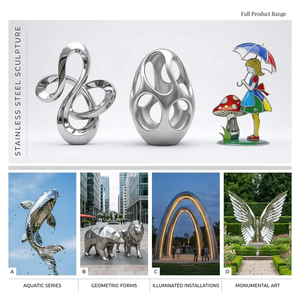 Escultura Metálica Abstracta Personalizada de Acero Inoxidable, Arte para Exteriores para Centros de Venta Inmobiliaria, Hoteles y Campus de Oficinas - Product Image 5
