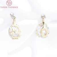 Pendentifs connecteurs double trou en laiton couleur or 24 carats de haute qualité avec goutte d'eau en verre, accessoires de bijouterie en gros