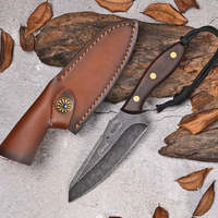Bushcraft Couteau AUS-8 Pleine Saveur de Couteau En Plein Air avec En Cuir Gaine Camping En Plein Air Couteau avec Étui En Cuir