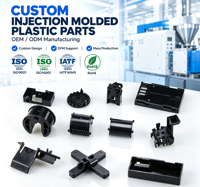 Pièces moulées par injection plastique personnalisées, composants OEM ODM, pièces en plastique de précision noires pour les appareils électroménagers