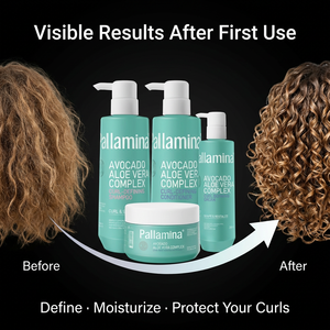 Set Profesional Pallamina <span class=keywords><strong>para</strong></span> Definir Rizos, Champú Hidratante Anti-Frizz, Acondicionador y Crema Definidora de Rizos - Product Image 1
