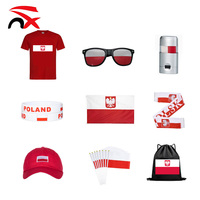 Ensemble de fans de football de haute qualité de Pologne, maillot de football de Pologne, sac à cordon en polyester et casquette de baseball pour la célébration sportive