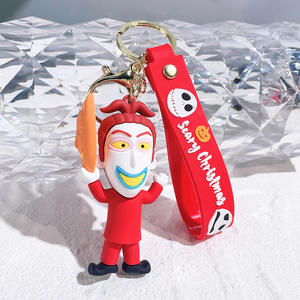 Porte-clés 3D mignon Kawaii Anime, créatif, dessin animé 3D, cauchemar de Noël, pour voiture, sac, en silicone PVC caoutchouc, promotions - Product Image 4