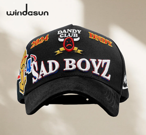 Gorras de Béisbol Hip-hop de 5 Paneles al por Mayor |   Gorras con Visera de Gamuza con Patrón de Grafiti de Letra <span class=keywords><strong>R</strong></span> Bordada para Hombre - Product Image 5