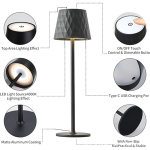 Lampe de bureau LED moderne, abat-jour géométrique noir, E27, hauteur réglable, corps en bois, 90 CRI, col flexible, lumière blanc chaud, lampe de table - Product Image 6