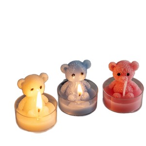 LANJO Teddy Bear <b>Tea</b> <b>Light</b> Scented Candle Gift Set Aromatherapy Soy Wax Candle for Friends Birthday Wedding Favor Home Decor - Product Image 2