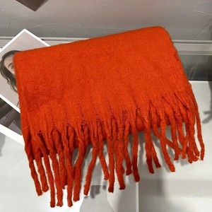 Mùa thu mùa đông mới Fluffy rắn màu Mohair khăn của phụ nữ dày khăn choàng tất cả các trận đấu ấm khăn Polyester - Product Image 3