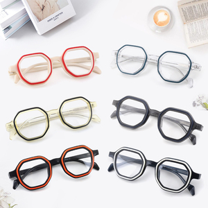 Marcos cuadrados hechos a mano Mazzucchelli, <span class=keywords><strong>gafas</strong></span> de moda planas cómodas, llantas dobles coloridas, <span class=keywords><strong>gafas</strong></span> ópticas de fábrica de acetato - Product Image 1
