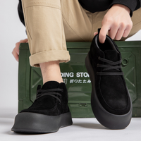 Baskets montantes décontractées pour hommes, collection Automne-Hiver 2026, faites à la main, à lacets, couleur unie, design EVERGREEN