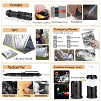 Kit de survie professionnel 142 en 1, sac d'outils de secours multifonctionnel pour la survie en plein air et le camping