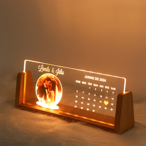 Customizable U-Shaped Night Light: Personalized Acrylic LED <strong>Photo</strong> <strong>Frame</strong> With <strong>Wooden</strong> Base <strong>Wood</strong> LED Base