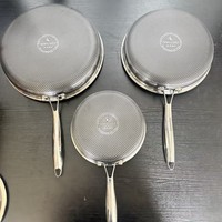 Ensemble de 6 poêles Diamond Shield avec couvercles en verre trempé, poêles de 8, 10 et 12 pouces, compatibles avec toutes les plaques de cuisson