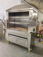 Rôtissoire à charbon de bois commerciale pour poulet / Machine à barbecue / Machine à grillades brésiliennes au charbon de bois