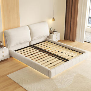 Modern Luxury Elephant Ear Fabric Bed Cream Style Matte Internet Celebrity Inspired Soft-Packed Double Bed Up-Holstered for - Product Image 3